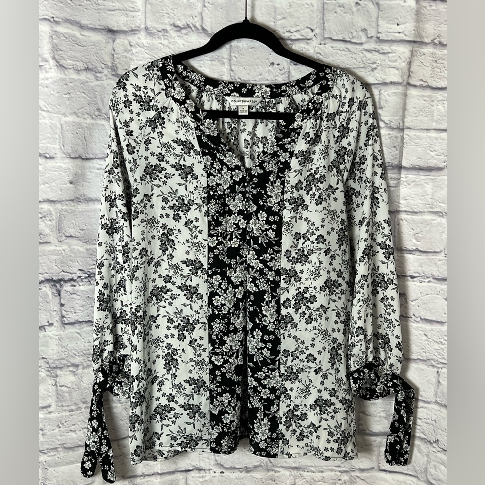 Counterparts Monochrome Floral Blouse